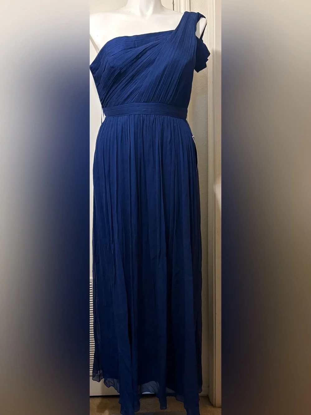 J. Crew Deep Blue Pleated Maxi Skirt